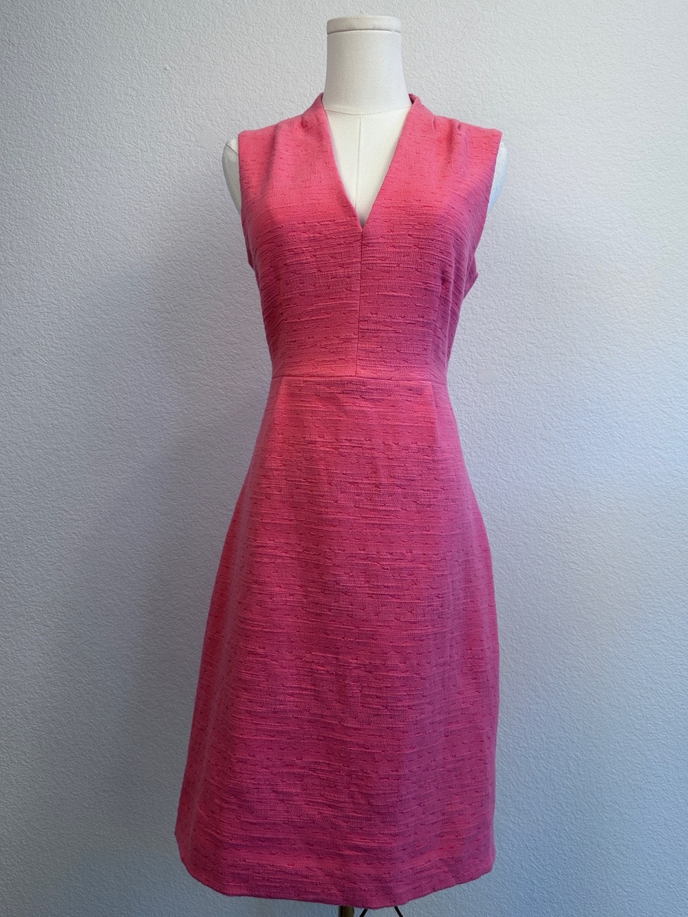 Kate Spade New York Pink Textured V Neck Sheath Dress Size 8